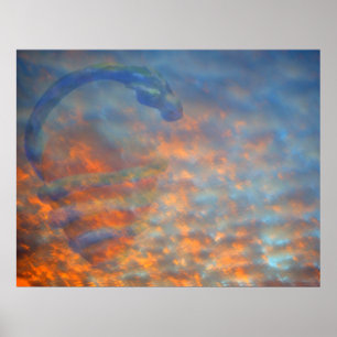 Póster Nubes Naranja Azul Miguel Serpiente