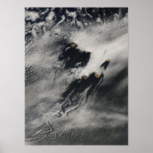 Póster Nubes onduladas en forma de ola de buques y vórtic