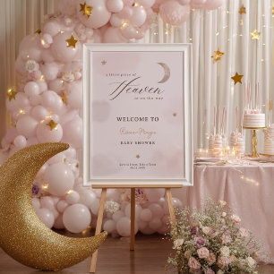 Póster Nubes Pequeña pieza de cielo ducha de bebé Bienven