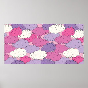 Póster Nubes personalizados divertidas. Repetición de cos