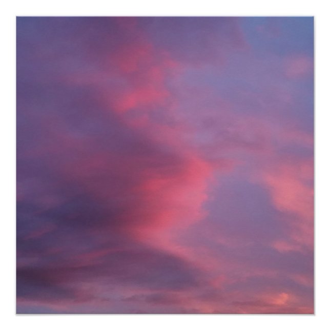 Póster Nubes Rosadas Azules (Anverso)