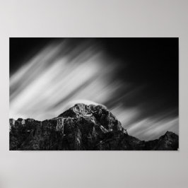 Póster Nubes sobre el Mangart de montaña