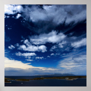 Póster Nubes sobre el mar Mediterráneo