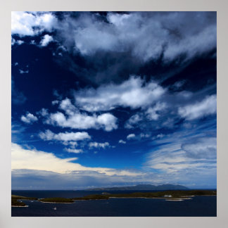 Póster Nubes sobre el mar Mediterráneo