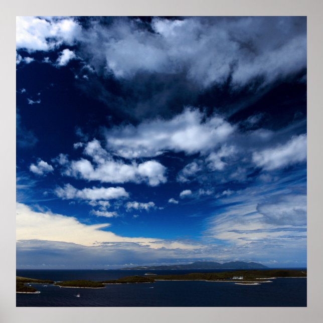 Póster Nubes sobre el mar Mediterráneo (Frente)