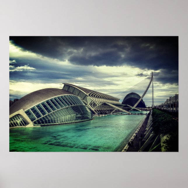 Póster Nubes sobre el Poster de Valencia (Frente)