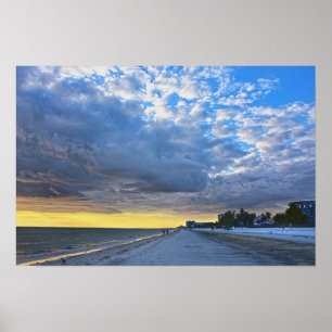 Póster Nubes sobre Fort Myers Beach, Florida