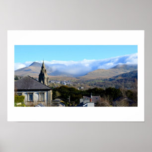 Póster Nubes sobre las montañas de Snowdonian