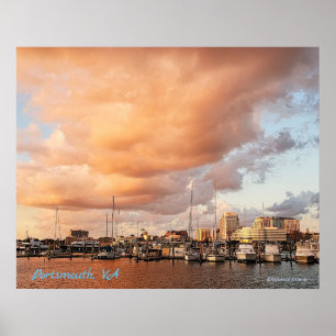 Póster Nubes sobre Tidewater Yacht Marina Portsmouth VA