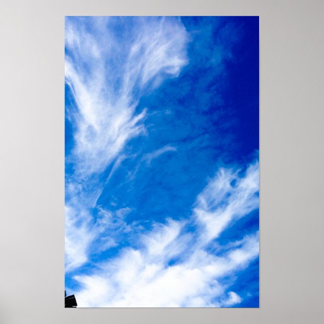 Póster Nubes Tenues - Azul (Frente)