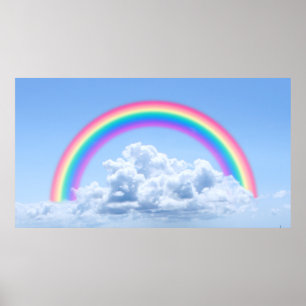 Póster Nubes y arco iris