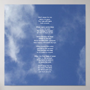 Póster Nubes y cielo azul no lloran por mí