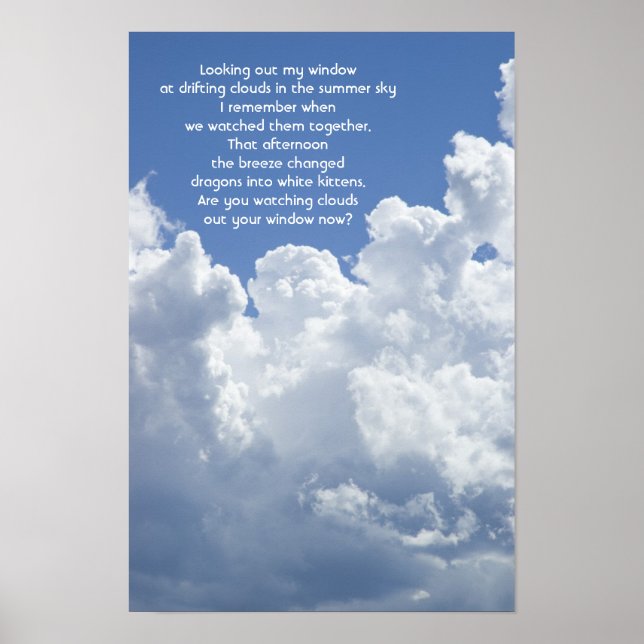 Póster Nubes y cielo veraniego te faltan poemas (Frente)
