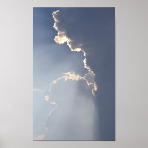 Póster Nubes y rayos solares