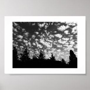 Póster Nubes y sombras Fotografía en blanco y negro