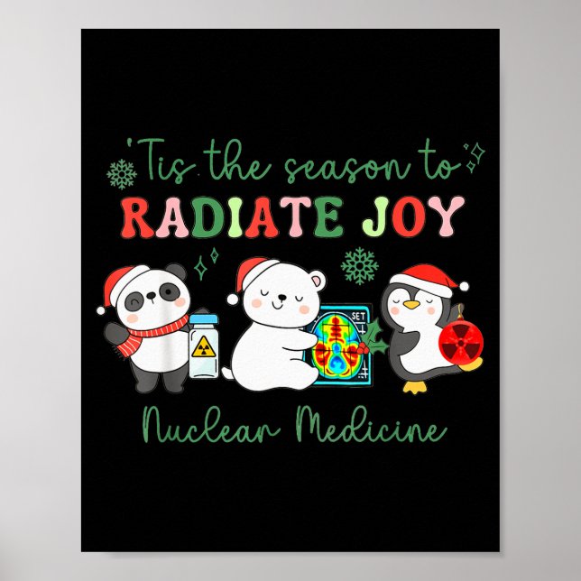 Póster Nuclear Medicine Tech Christmas Holiday Radiology  (Frente)