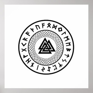 Póster Nudo de Valknut - de Wotans - runa de Odin