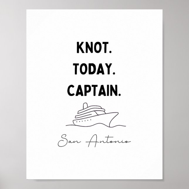 Póster Nudo Hoy Traje del Capitán Crucero San Antonio Tex (Frente)