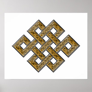 Póster Nudo místico - plata y oro 2