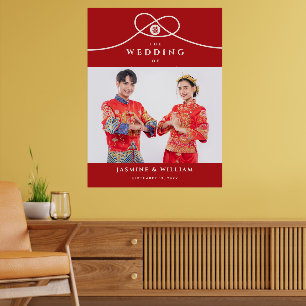 Póster Nudo Rojo Doble Felicidad Foto Boda China