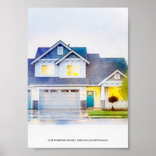 Póster Nuestra Casa para Siempre Retrato de Casa Personal
