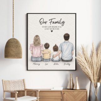 Póster Nuestra Familia Donde Comienza la Vida y el Amor N