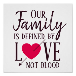 Póster Nuestra familia está definida por amor, no por ado
