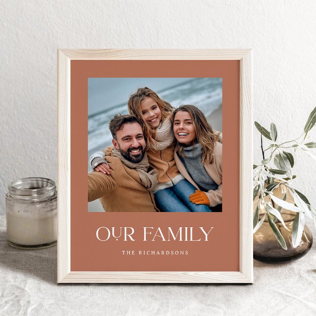 Póster Nuestra familia | Terracotta Modern Text and Photo (Subido por el creador)