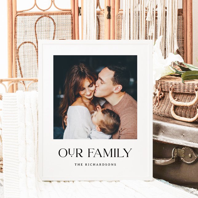 Póster Nuestra familia | Texto y foto modernos en blanco  (Subido por el creador)