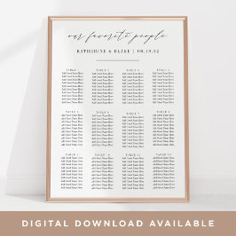 Póster Nuestra gente favorita | Gráfico de asientos de Bo