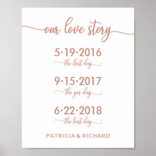 Póster Nuestra Historia de Amor Fechas Especiales Rosa Do