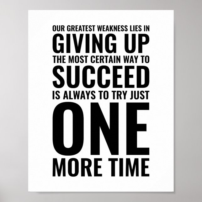 Póster Nuestra mayor debilidad | Cotización motivacional (Frente)