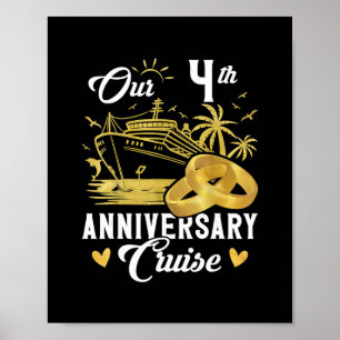 Póster Nuestra pareja de vacaciones en crucero dorado de