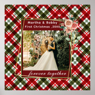 Póster Nuestra primera foto de Navidad recién casada