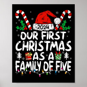 Póster Nuestra Primera Navidad Como Familia De Cinco 2024