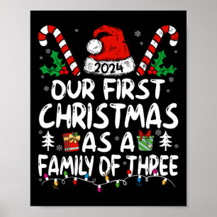 Póster Nuestra Primera Navidad Como Familia De Tres Noche