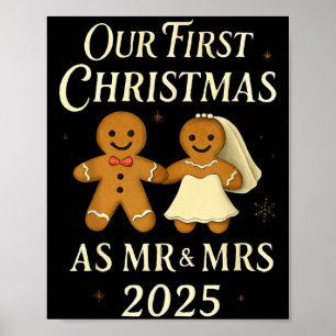 Póster Nuestra Primera Navidad Como Sr. Y Sra. 2025 Nueva