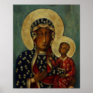 Póster Nuestra Señora de Czestochowa Virgen de Maddona Ne