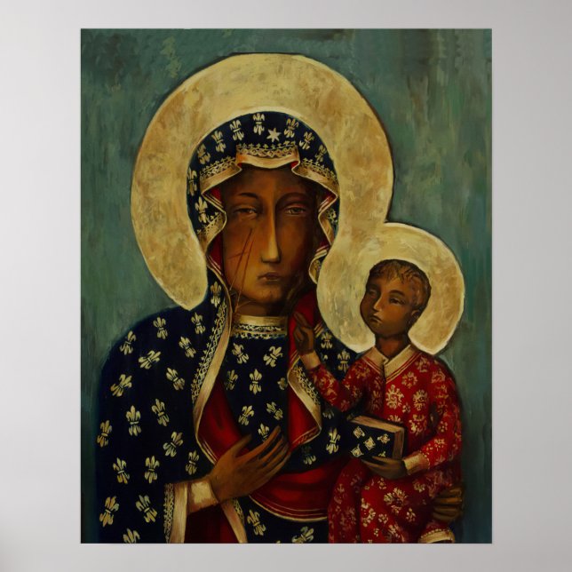 Póster Nuestra Señora de Czestochowa Virgen de Maddona Ne (Frente)