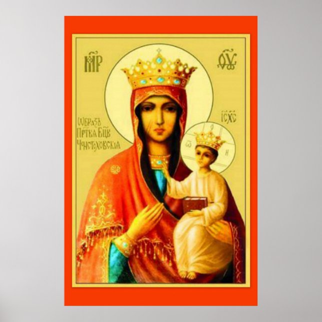 Póster Nuestra Señora de Czestochowa Virgen María Poster (Frente)