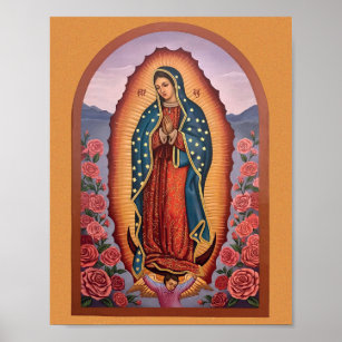 Nuestra Señora de Guadalupe Virgen, Virgen De Guadalupe. Estilo vectorial |  Póster