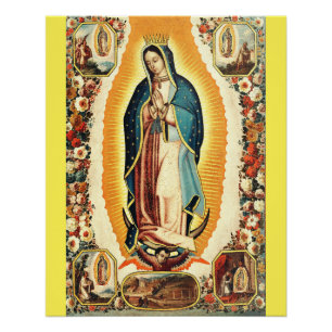 Póster Nuestra Señora De Guadalupe Arte Radiante