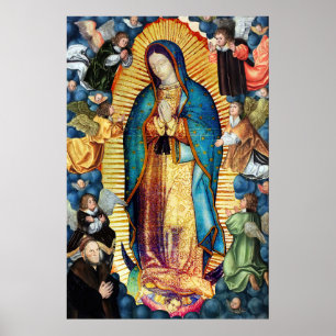 Póster Nuestra Señora de Guadalupe con ángeles
