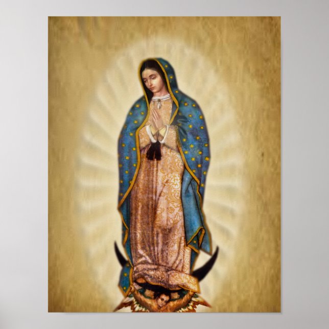 Póster Nuestra Señora de Guadalupe Imagen Devocional. (Frente)