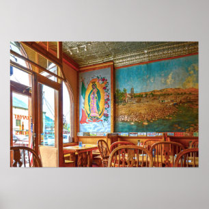 Póster Nuestra Señora de Guadalupe Mural en un Restaurant