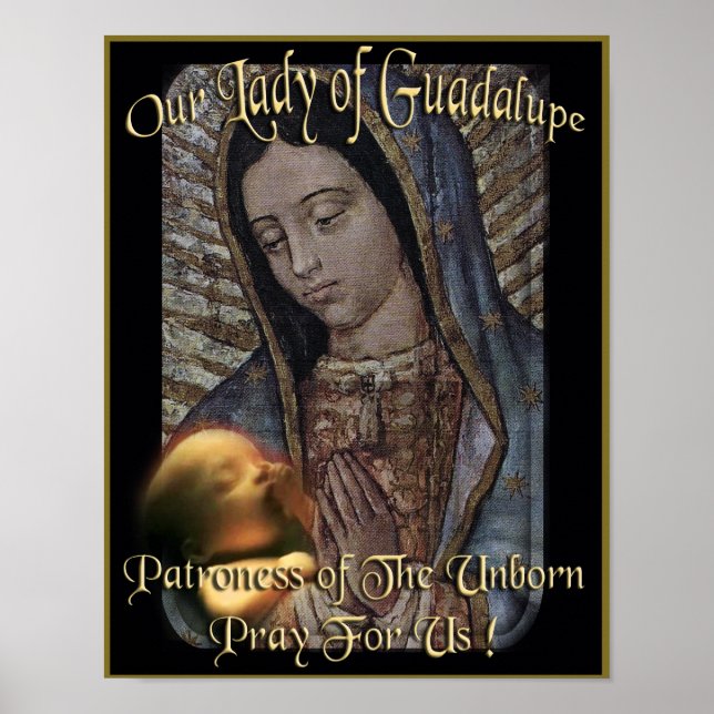 Póster Nuestra Señora de Guadalupe Patrona de los nonatos (Frente)