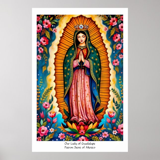 Póster Nuestra Señora de Guadalupe Patrona de México (Frente)
