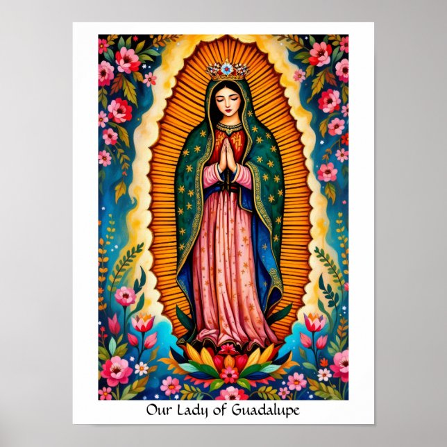 Póster Nuestra Señora de Guadalupe Patrona de México (Frente)