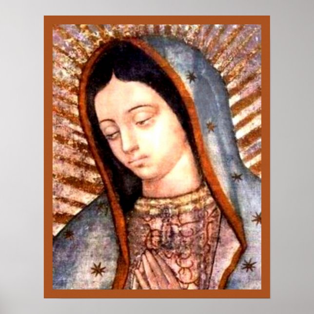 Póster Nuestra Señora de Guadalupe Tilma Virgen María des (Frente)