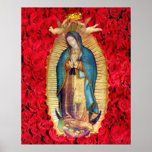 Póster Nuestra Señora de Guadalupe Virgen de Guadalupe #